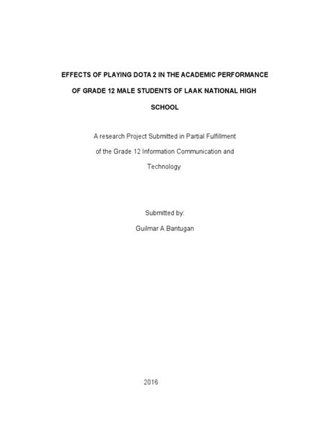 effects of dota on academic performance|Improving the School’s Academic Performance of Students Under .
